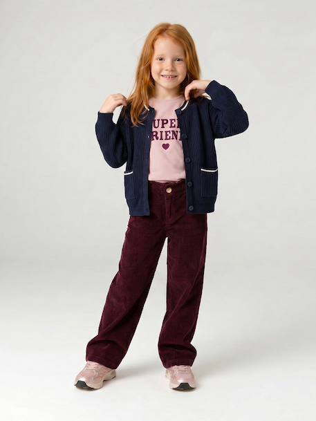 Knit cardigan for girls navy blue - vertbaudet enfant 