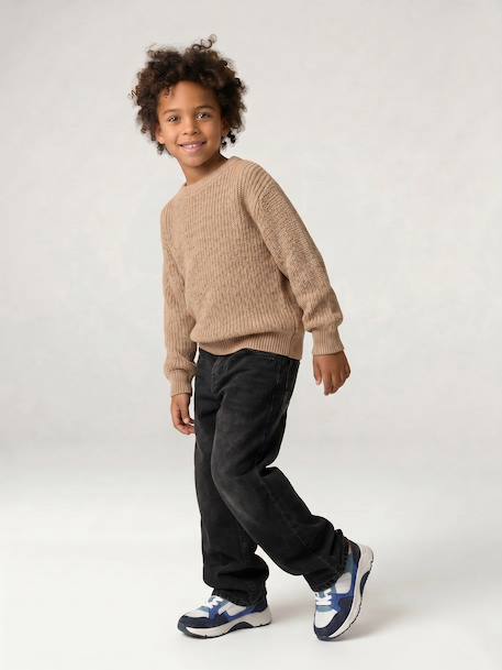 Round-neck jumper for boys marl beige - vertbaudet enfant 