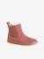 Boots fille cuir zippées beige+bronze+camel+marine+marron+vert+vieux rose - vertbaudet enfant 