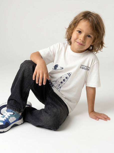 T-shirt manches courtes garçon écru - vertbaudet enfant 