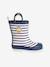 Bottes de pluie bébé détails ludiques bleu clair+rayé marine+vert imprimé - vertbaudet enfant 