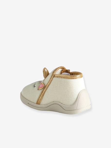 Canvas Slippers with Zip, for Babies beige+pale pink+printed beige+printed pink+printed white+vanilla - vertbaudet enfant 