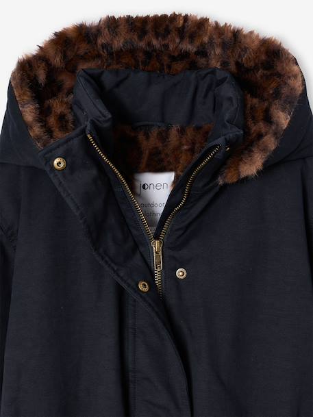 Lined parka for girls black - vertbaudet enfant 