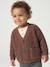 V-neck cardigan for babies in chunky knit chocolate+grey blue - vertbaudet enfant 