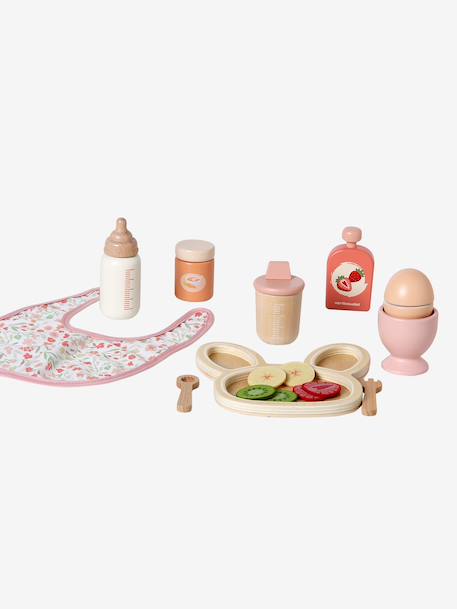 Set repas poupon en bois FSC® rose - vertbaudet enfant 