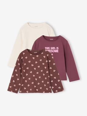 -Lot de 3 t-shirts fille fantaisie manches longues