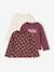 Pack of 3 long-sleeved girls' fancy t-shirts anthracite+coral+ecru+grey blue+indigo+mauve+rose - vertbaudet enfant 