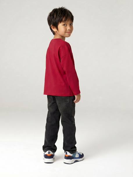 Loose-fit jeans for boys black+double stone - vertbaudet enfant 