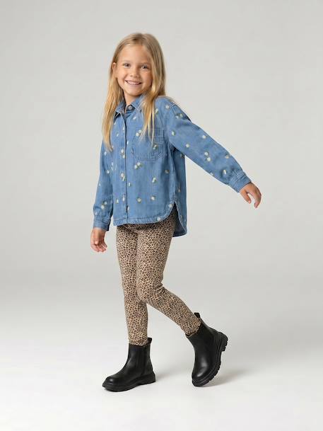 Pack of 3 leggings for girls ink blue+vanilla - vertbaudet enfant 
