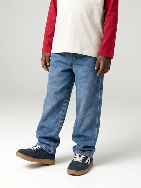 Loose-fit jeans for boys black+double stone - vertbaudet enfant 
