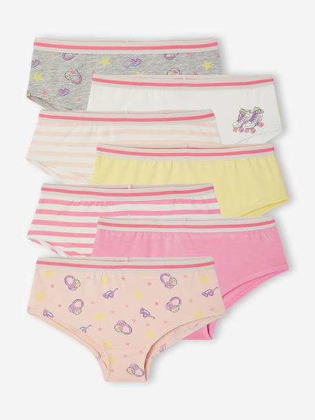 Pack of 7 shorts for girls ecru - vertbaudet enfant 