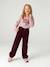 Wide Corduroy Paperbag Trousers for Girls bordeaux red+camel+mauve+navy blue+olive - vertbaudet enfant 