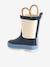 Bottes de pluie bébé détails ludiques bleu clair+marine+rayé marine+vert imprimé - vertbaudet enfant 