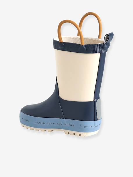 Striped Wellies for Babies light blue+navy blue+printed green+striped navy blue - vertbaudet enfant 