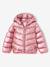 Lightweight hooded puffer jacket with a shimmer effect for girls pale pink+rose - vertbaudet enfant 