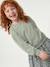 Dual Fabric Dress for Girls anthracite+ecru+mauve+sage green - vertbaudet enfant 