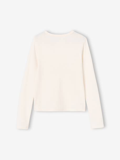 Pack of 2 cropped long-sleeved T-shirts for girls black+chocolate - vertbaudet enfant 