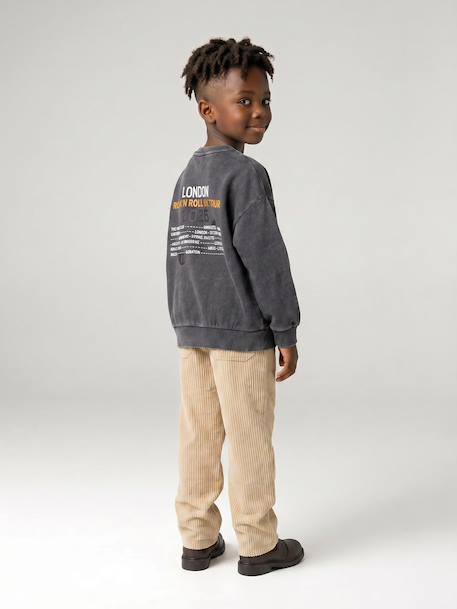 Corduroy Trousers, Easy to Slip On, for Boys beige+navy blue+slate blue - vertbaudet enfant 