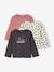 Lot de 3 t-shirts fille fantaisie manches longues anthracite+bleu grisé+corail+écru+indigo+mauve+rose - vertbaudet enfant 
