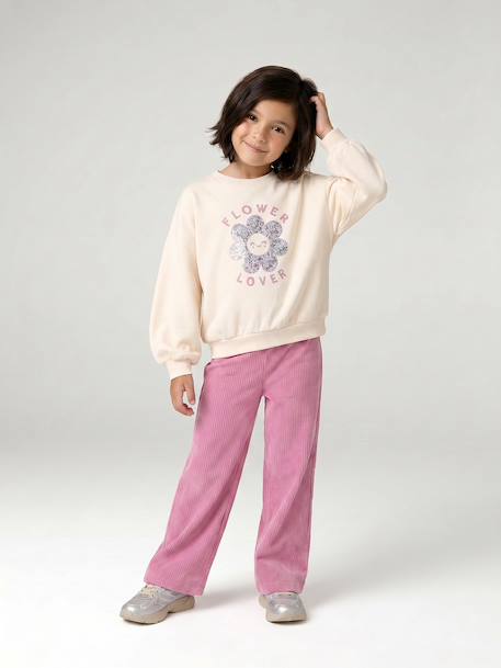 Sweatshirt and trousers set for girls ecru - vertbaudet enfant 