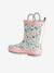 Printed Rubber Wellies for Children, Designed for Autonomy ecru+printed blue+set pink - vertbaudet enfant 