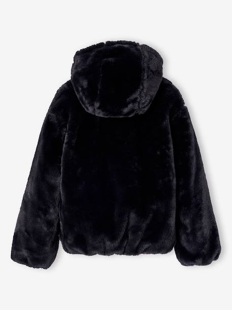 Veste fausse fourrure fille noir - vertbaudet enfant 