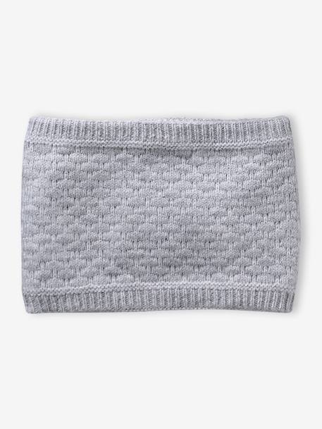 Ensemble bébé bonnet, snood et moufles gris chiné - vertbaudet enfant 