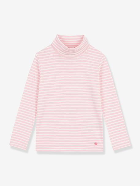 Striped roll-neck top for kids by PETIT BATEAU rose - vertbaudet enfant 
