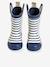 Bottes de pluie bébé détails ludiques bleu clair+rayé marine+vert imprimé - vertbaudet enfant 