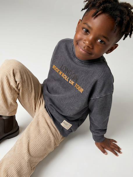 Crewneck sweatshirt for boys slate grey - vertbaudet enfant 
