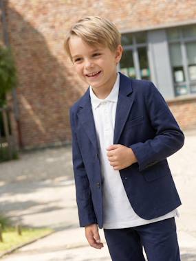 -Short Sleeve Polo Shirt, Embroidery on the Chest, for Boys