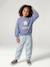 Sweat fille col rond manches longues bleu chambray+gris chiné - vertbaudet enfant 