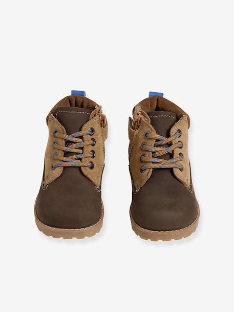 Boots premiers pas bébé cuir brun - vertbaudet enfant 