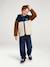 Zip-up hooded cardigan for boys fir green+medium blue - vertbaudet enfant 