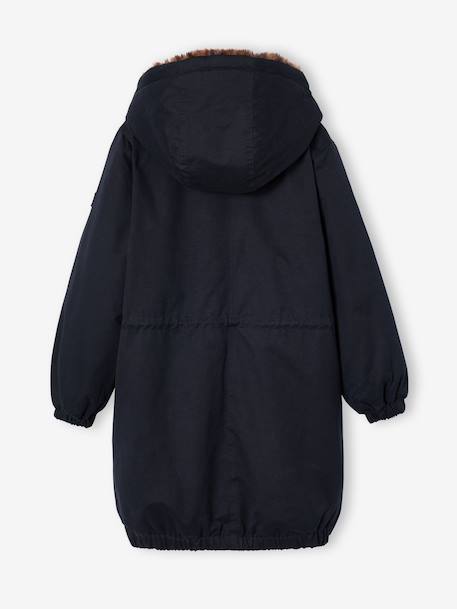 Lined parka for girls black - vertbaudet enfant 