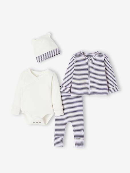 Mix & match outfit: bodysuit + leggings + cardigan + hat blue - vertbaudet enfant 