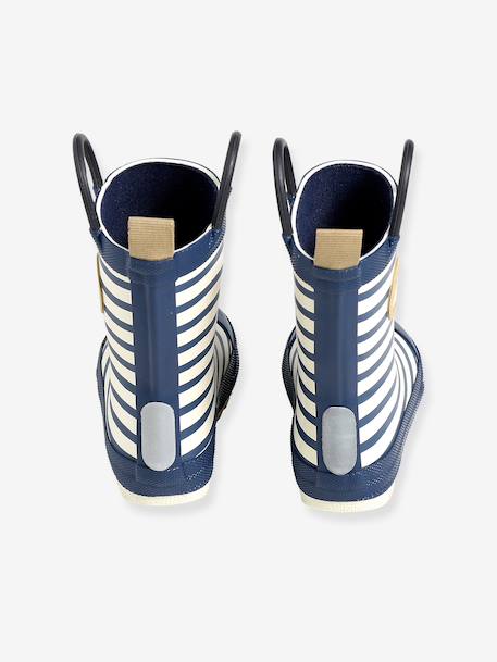 Striped Wellies for Babies light blue+printed green+striped navy blue - vertbaudet enfant 