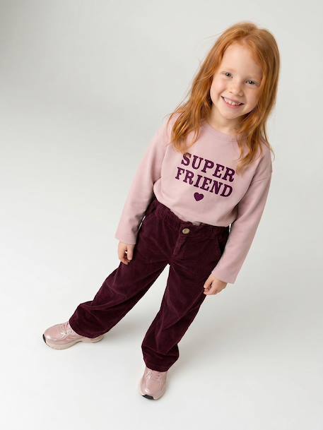 Long-sleeved T-shirt for girls green+ink blue+pale pink - vertbaudet enfant 
