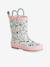 Printed Rubber Wellies for Children, Designed for Autonomy ecru+printed blue+set pink - vertbaudet enfant 