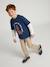 Easy-to-put-on chino-style trousers for boys beige+navy blue - vertbaudet enfant 