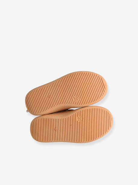 Chaussons zippés bébé en toile beige+beige imprimé+blanc imprimé+rose imprimé+rose pâle+vanille - vertbaudet enfant 