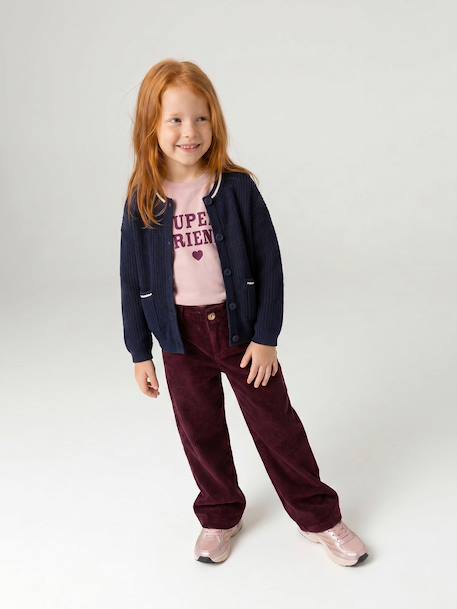 Knit cardigan for girls navy blue - vertbaudet enfant 