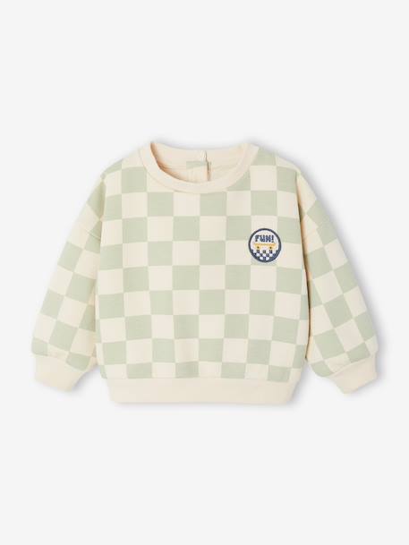 Long-sleeved sweatshirt for baby sage green - vertbaudet enfant 