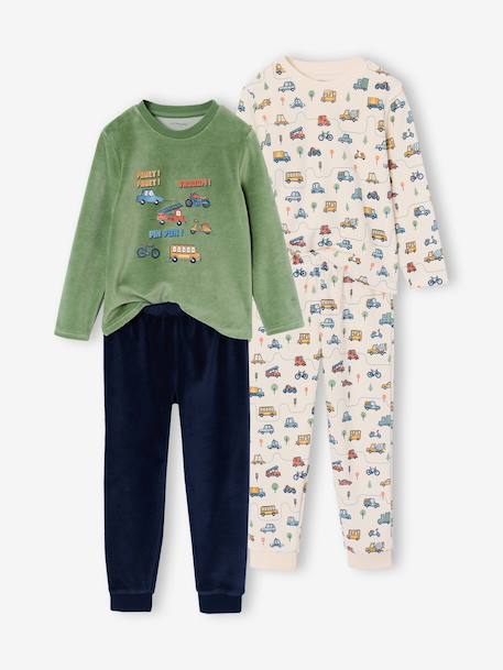 Lot de 2 pyjamas garçon vert - vertbaudet enfant 