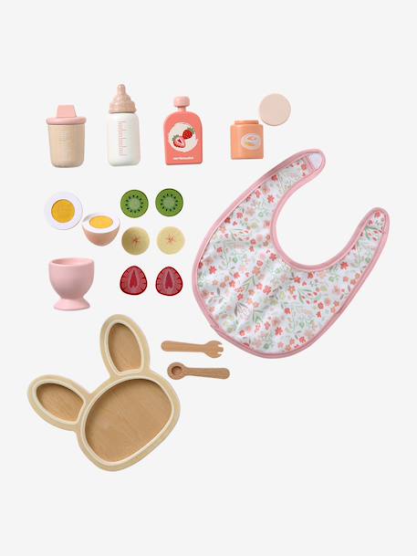 Set repas poupon en bois FSC® rose - vertbaudet enfant 