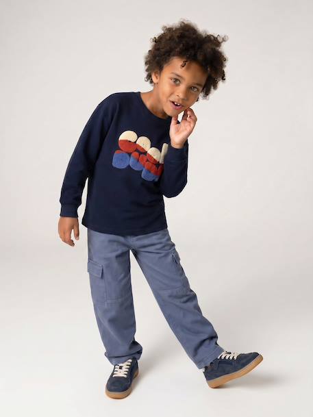 Long-sleeved T-shirt for boys hazel+navy blue - vertbaudet enfant 