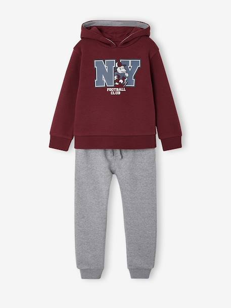 Hooded sports set for boys bordeaux red+ochre+sage green - vertbaudet enfant 