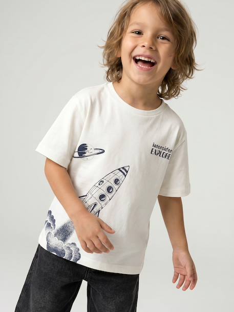 Short-sleeved T-shirt for boys ecru - vertbaudet enfant 