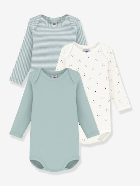 Lot 3 bodies manches longues vert clair - vertbaudet enfant 