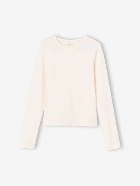 Pack of 2 cropped long-sleeved T-shirts for girls black+chocolate - vertbaudet enfant 